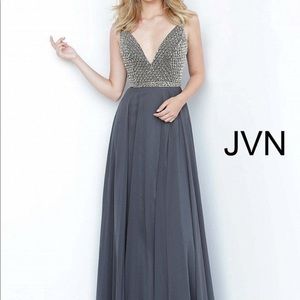 BRAND NEW JOVANI CHARCOL FORMAL DRESS SIZE 8